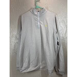 Simply Southern Mens 1/4 Zip Pullover Golf Striped Long Sleeve Turtle Logo Small